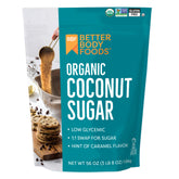 BetterBody Foods front of bag showing organic coconut sugar and benefits