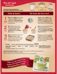 Betty Crocker close-up of cherry chips and moist cake crumb, highlights texture and flavor