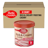 Betty Crocker front packaging showing eight 16 oz tubs and clear labeling benefits