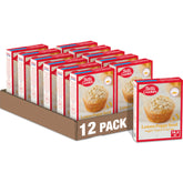 Betty Crocker front box showing lemon poppy seed mix and streusel included, convenient