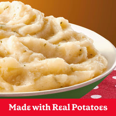 Betty Crocker pouch close-up of ingredients panel and real potato claim for trust