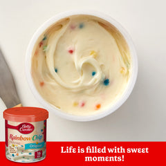 Betty Crocker frosted cupcakes with rainbow chips, perfect quick party desserts