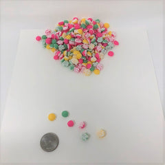 Beulah's Candyland close-up of mint texture and nonpareil topping, appealing detail