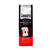 Bialetti pack front view showing branding and convenient six-pack, ensures freshness