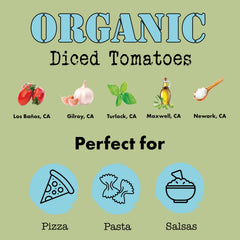 Bianco DiNapoli opened can with diced tomatoes visible for quick cooking
