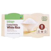 bibigo front packaging showing eight ready-to-serve bowls and quick heating benefit