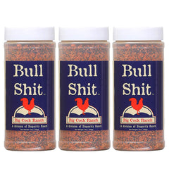 Big Cock Ranch Bullshit front jar showing bold label and seasoning benefit