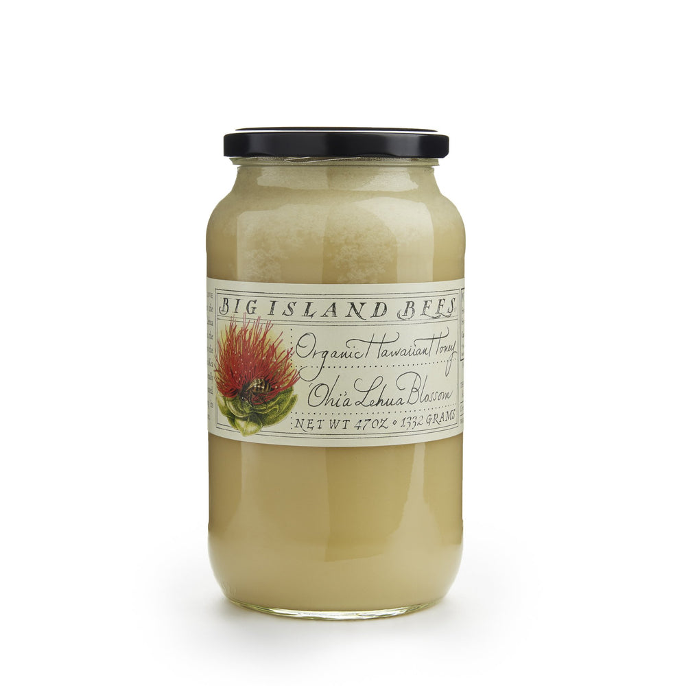 Big Island Bees front jar view showing label and glass packaging for gifting and storage