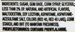 Big League Chew bucket next to a baseball glove to show scale and portable convenience
