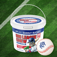 Big League Chew gumball close-up texture, shows chewable soft consistency