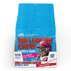 Big League Chew open pouch with shredded cotton candy gum visible for easy portioning and soft chew