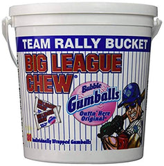 Big League Chew Team Rally Bucket front view showing branding and 80-count convenience