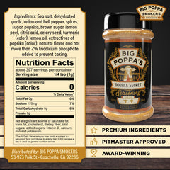 Big Poppa Smokers close-up of rub texture highlighting coarse sea salt and spices