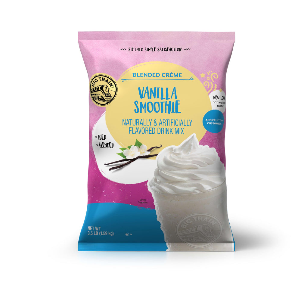 Big Train front packaging showing 3.5 lb pouch and clear branding benefit consistency
