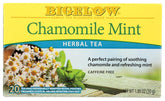 bigelow tea front box showing chamomile mint packaging and clear product identity