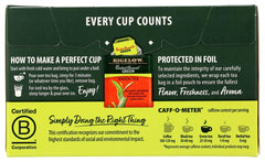 Bigelow foil-wrapped tea bag being opened to preserve flavor and portability