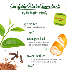 Bigelow loose leaves with orange rind detail highlighting real ingredients