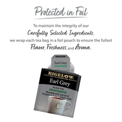 bigelow decaffeinated earl grey brewed cup with amber color and aroma