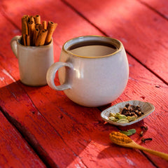 Bigelow foil-wrapped tea bag out of packet highlighting freshness and portability