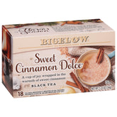 Bigelow Hot Cinnamon front packaging showing six 18-count boxes and product benefits
