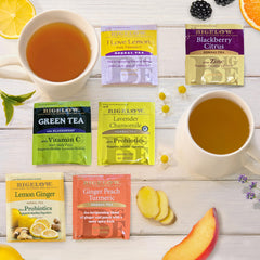 Bigelow individual foil-wrapped tea bag detail preserving flavor and freshness