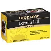 Bigelow Lemon Lift front box showing branding and lemon imagery, bright citrus appeal