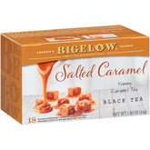 Bigelow salted caramel front packaging showing six 18-count boxes, ideal for gifting
