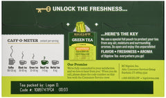 Bigelow Tea brewed cup with steam illustrating rich lemon-green aroma