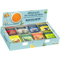 Bigelow Tea front packaging showing assortment and convenience