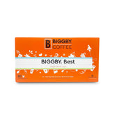 BIGGBY front packaging 80-count box showing medium roast benefits