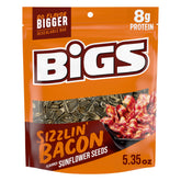 BIGS front packaging showing sizzlin' bacon flavor and resealable bag benefit