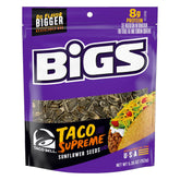 BIGS front packaging showing Taco Supreme flavor and resealable bag benefit