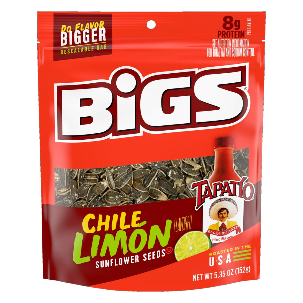 BIGS front packaging showing Tapatío chile limón flavor for bold snacking