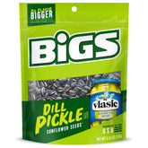 BIGS front packaging showing Vlasic Dill Pickle flavor and resealable bag for convenience