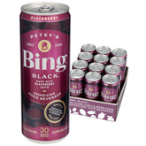 Bing brand front can showing blackberry flavor and sleek packaging benefit convenience
