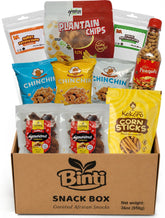 Binti front packaging showing the full 10-pack snack assortment and gift-ready look