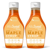 Biofoods Alusweet front packaging showing syrup bottle and label benefits