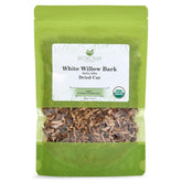 Biokoma front pouch showing organic white willow bark and clear labeling benefits
