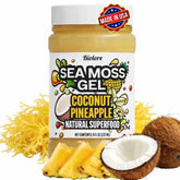 Biolore front jar view showing coconut pineapple label and travel-friendly benefit