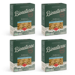 bionaturae front packaging showing organic gluten-free fusilli and benefits