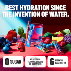 BIOSTEEL single packet held in hand for portable zero-sugar hydration convenience