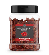 Birch & Meadow front packaging showing 16-count whole Carolina Reaper peppers and secure seal
