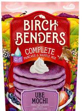 Birch Benders front packaging showing 40 oz bag and purple branding for quick identification