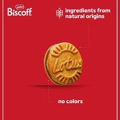 Biscoff cross section revealing milk chocolate cream center