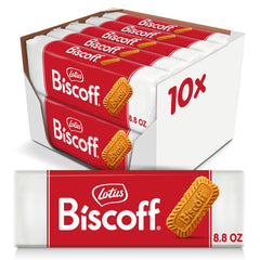 Lotus Biscoff front packaging showing brand and family pack for convenient stocking