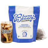 Bizzy front packaging showing product and bold dark roast benefit convenience