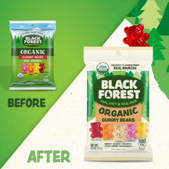 Black Forest Organic back nutrition panel clearly showing serving size and ingredients for informed choices
