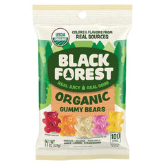 Black Forest Organic front packaging showing USDA Organic badge and visible gummy shapes for easy recognition