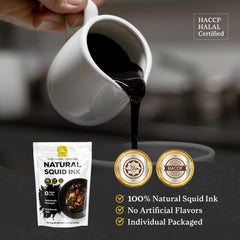 BLACK HUT open sachet revealing dark powder and easy single‑serve convenience