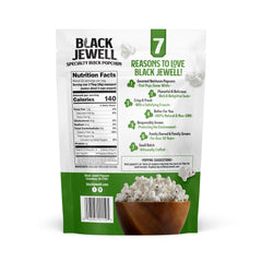 Black Jewell popped popcorn in bowl showing bright white flakes and crispness